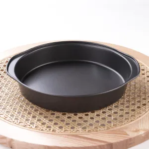 Urbane Home 8 inch Non-Stick Cake Pan For Baking|Round Shape Cake Baking Mold|Side Handles (Black)