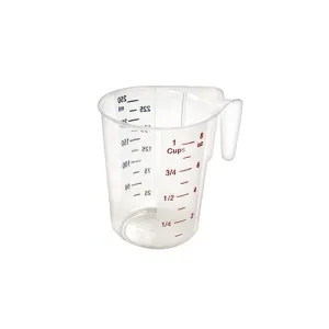 Winco PMCP-25 1 Cup Polycarbonate Measuring Cup With Color Graduations