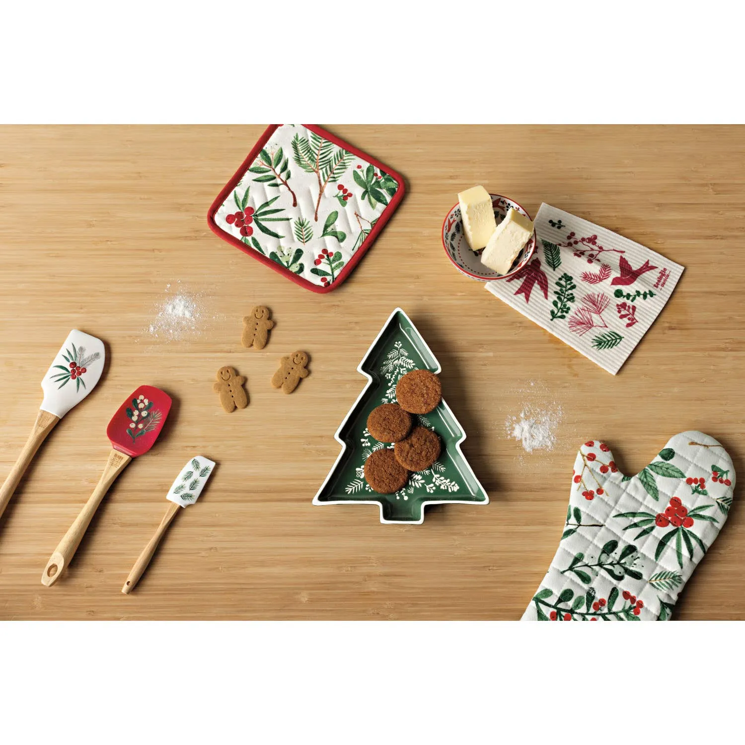 Winterberry Mini Silicone Christmas Spatulas (Set of 2)